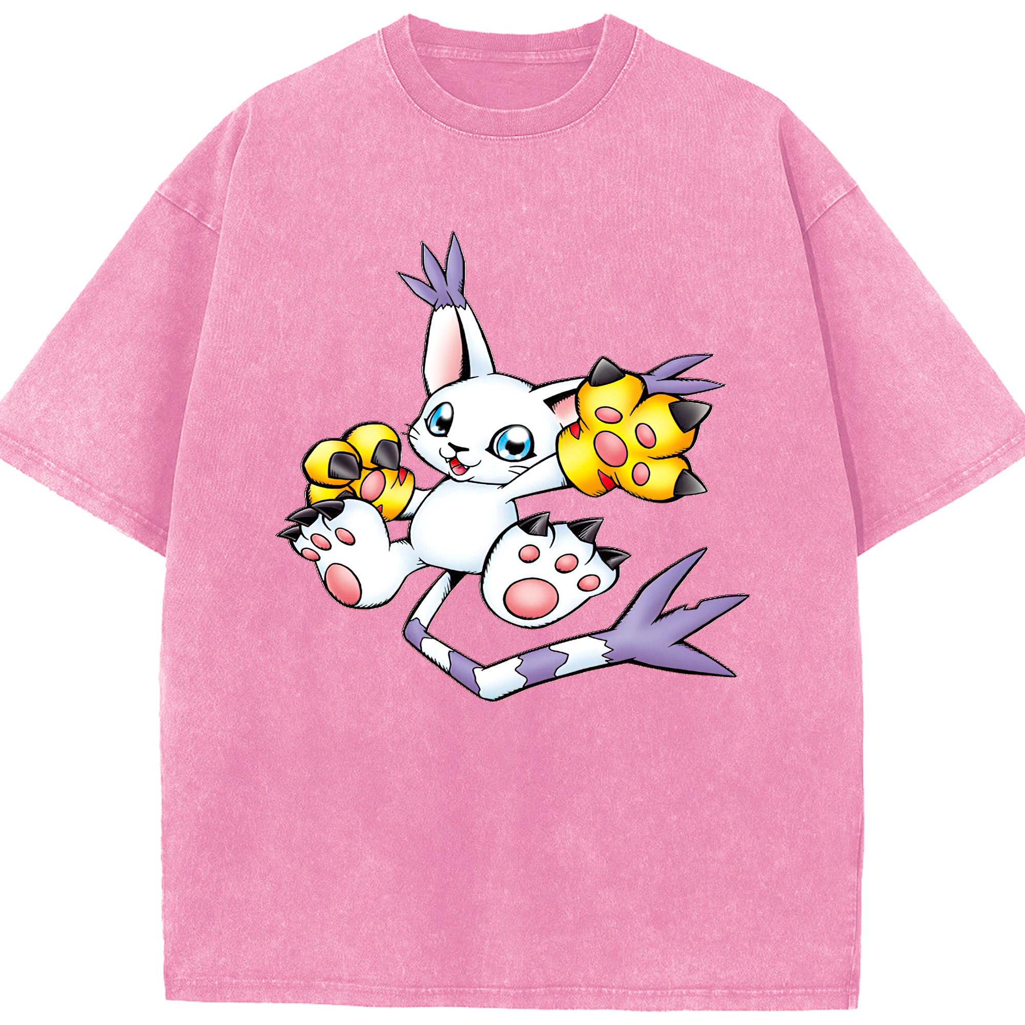 （画像用） Digimon デジタルモンスター/デジモン 綿100% ヴィンテージ風 半袖Tシャツ（フロントプリント）